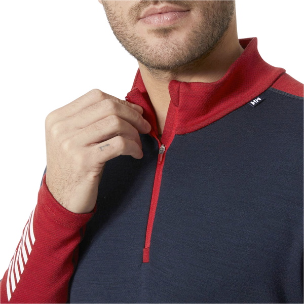2025 Helly Hansen Mens Lifa Merino Midweight Half Zip Base Layer 49363 - Navy